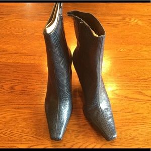 Antonio Melanie Faux Crocodile Ankle Boots